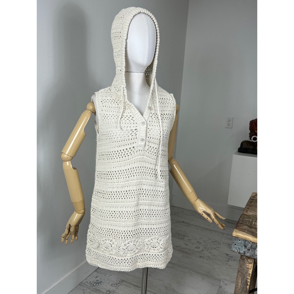American Eagle 100%‎ Cotton Knit Sleeveless Hoodie Dress Size Small
